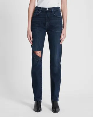 High Rise Easy Slim Straight Jeans