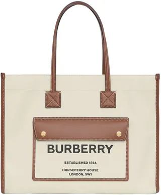 Medium Towner Horseferry Print Canvas & Leather Tote