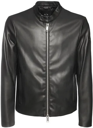 Faux leather biker jacket