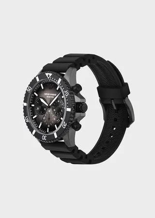 Chronograph Black Silicone Watch