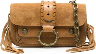 Fringe-Detail Suede Shoulder Bag