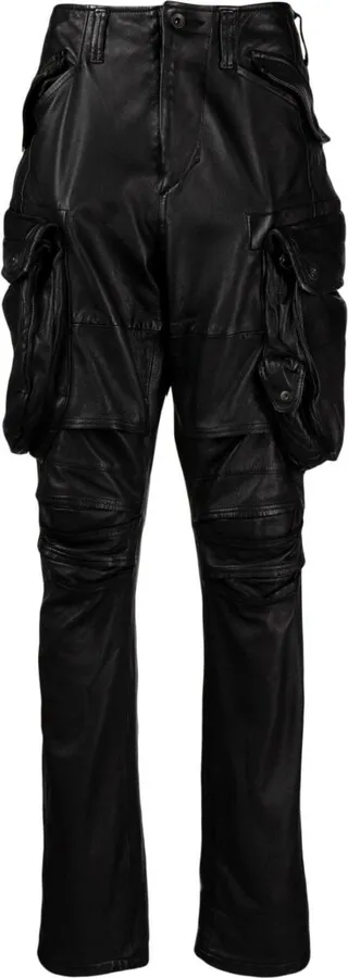 Leather Tapered-Leg Cargo Pants