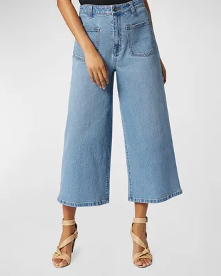 Dorothea Cropped Wide-Leg Denim Pants