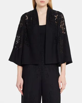 Charlotte Open-Front Lace Jacket