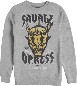 Men's Star Wars: The Clone Wars Savage Opress Dark Side Portrait Sweatshirt - Athletic Heather - Medium