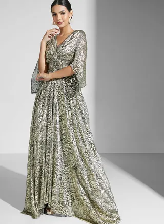Nour Foil Print Dress