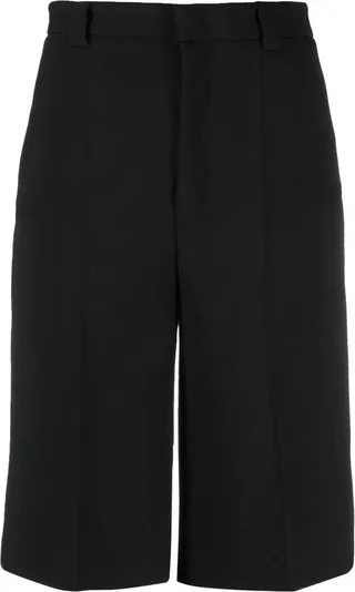 Knee-Length High-Waisted Shorts