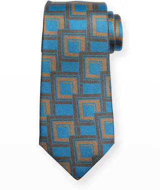 Men's Geometric Silk Tie