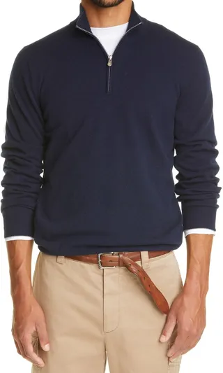 Quarter Zip Cashmere Pullover