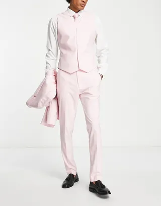 ASOS DESIGN skinny suit pants in pastel pink