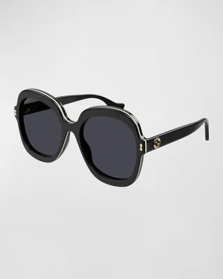 GG Contrast Rim Acetate Butterfly Sunglasses