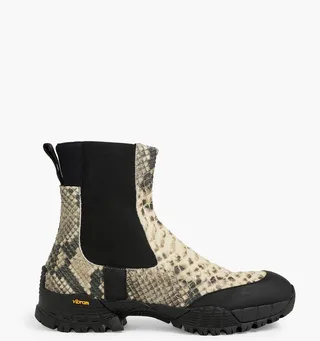 Snake-effect leather Chelsea boots