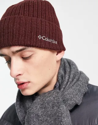 Columbia Watch Cap ribbed beanie in burgundy