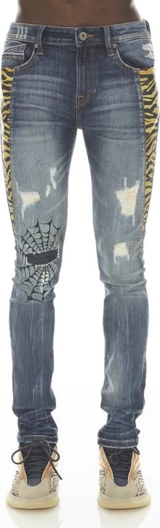 Cult of Individuality Punk Super Skinny Jeans - Blue