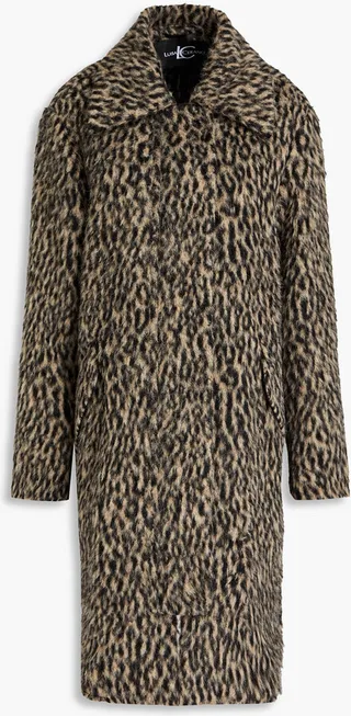 Leopard-print faux shearling coat