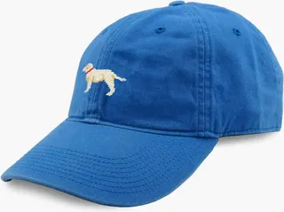Royal Blue Yellow Lab Needlepoint Hat