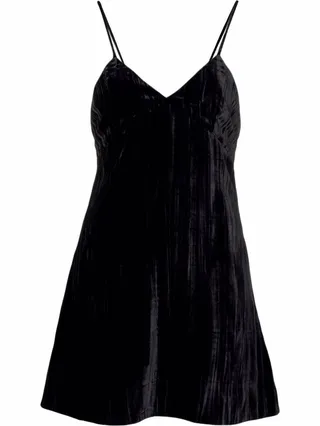 Spaghetti-Strap Mini Velvet Dress