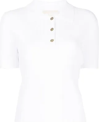 Ribbed Short-Sleeve Polo Shirt