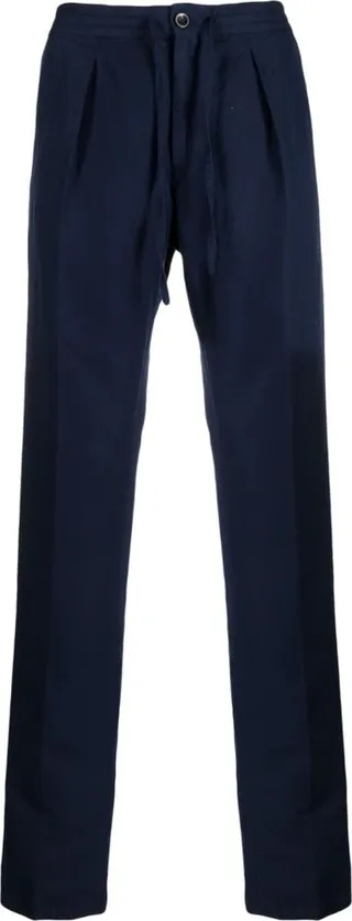Drawstring-Waist Straight-Leg Trousers
