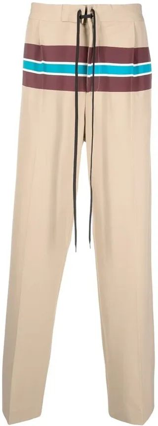 Stripe-Detail Straight-Leg Trousers