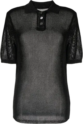 Crochet-Piqué Knitted Top