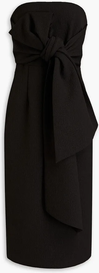 Andie strapless bow-embellished cloqué midi dress