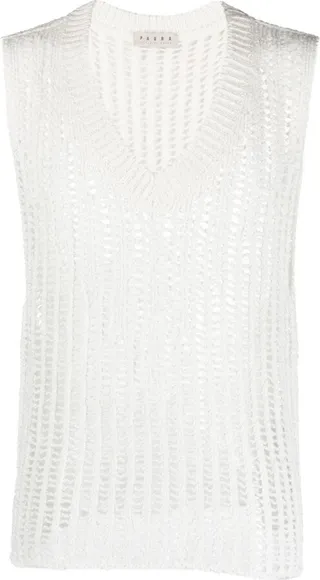 Open-Knit Sleeveless Jumper