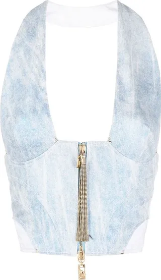 Zip-Up Halterneck Top