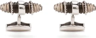 Royal Cable sterling silver and quartz cufflinks