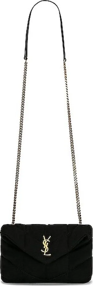 Saint Laurent Toy Puffer Jersey Bag in Black