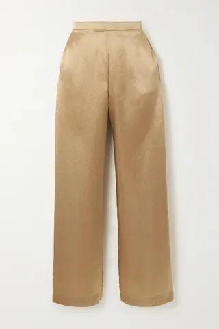 Max Mara - Leisure Fischio Duchesse-satin Straight-leg Pants - Gold