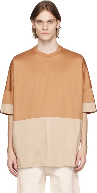 CASEY CASEY Off-White & Tan Reve Reversible T-Shirt