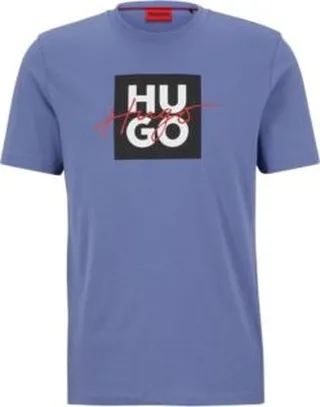 Cotton-jersey T-shirt with stacked and handwritten logos