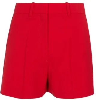 High-rise wool-blend shorts