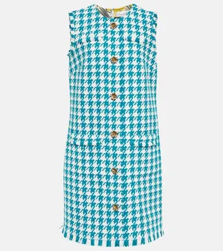 Houndstooth tweed minidress