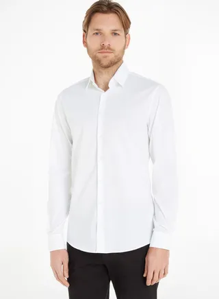 Poplin Stretch Slim Shirt