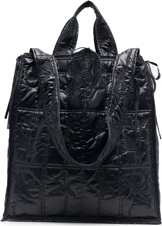 Hanako embroidered quilted tote bag