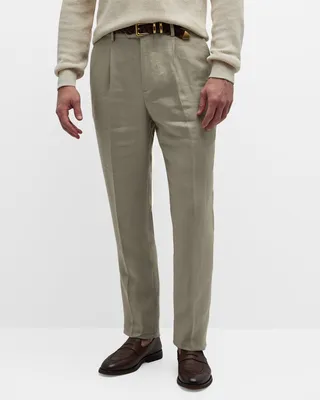 Men's Sage Chevron Linen Pants