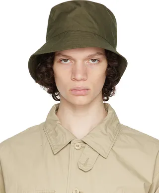 Engineered Garments Green Quilted Bucket Hat