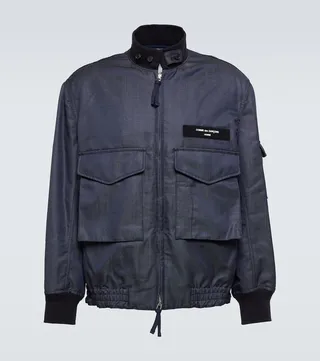 Logo patch wool jacket