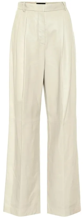 Tima high-rise wide-leg leather pants