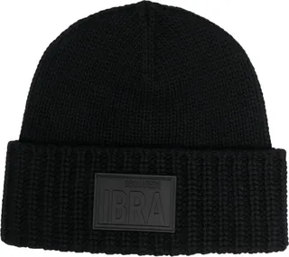 Logo-Patch Knit Beanie Hat