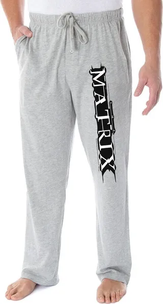 The Matrix Men's Classic Film Logo Loungewear Sleep Pajama Pants (XX-Large) Grey