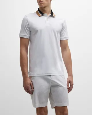 Men's Color Block Collar Polo Shirt