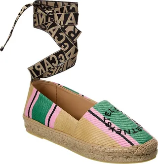 Stella Mccartney Gaia Striped Raffia Espadrille