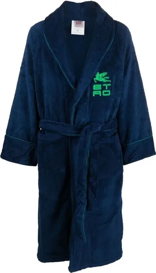 Embroidered-Motif Cotton Robe