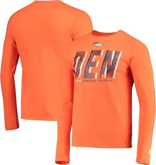 Men's New Era Orange Denver Broncos Combine Authentic Static Abbreviation Long Sleeve T-shirt