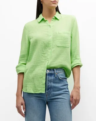 Ellis Cotton Button-Front Shirt