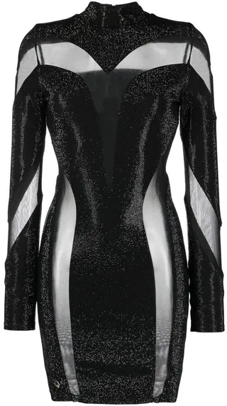 Crystal-Embellished Panelled Dress