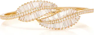 Women's Palm Leaf 18K Yellow Gold Diamond Bracelet